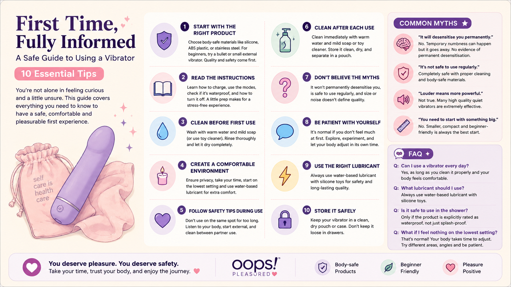 How To Use A Vibrator Safely (Without Feeling Overwhelmed) | oops!Pleasured